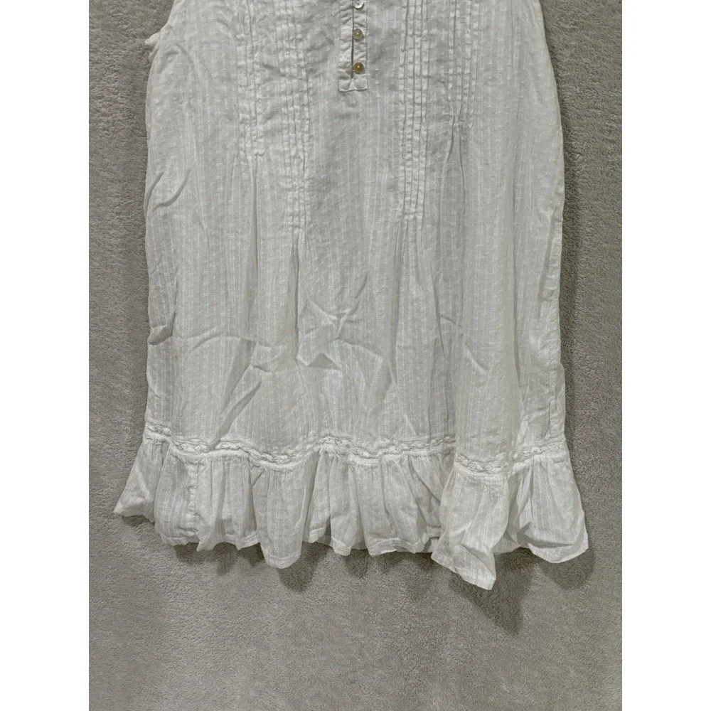 Joie Sleeveless Eyelet Boho Ruffle Hem V-Neck Dress Size Large Beach Coastal